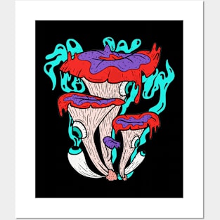 Psychedelic Magic Mushrooms Posters and Art